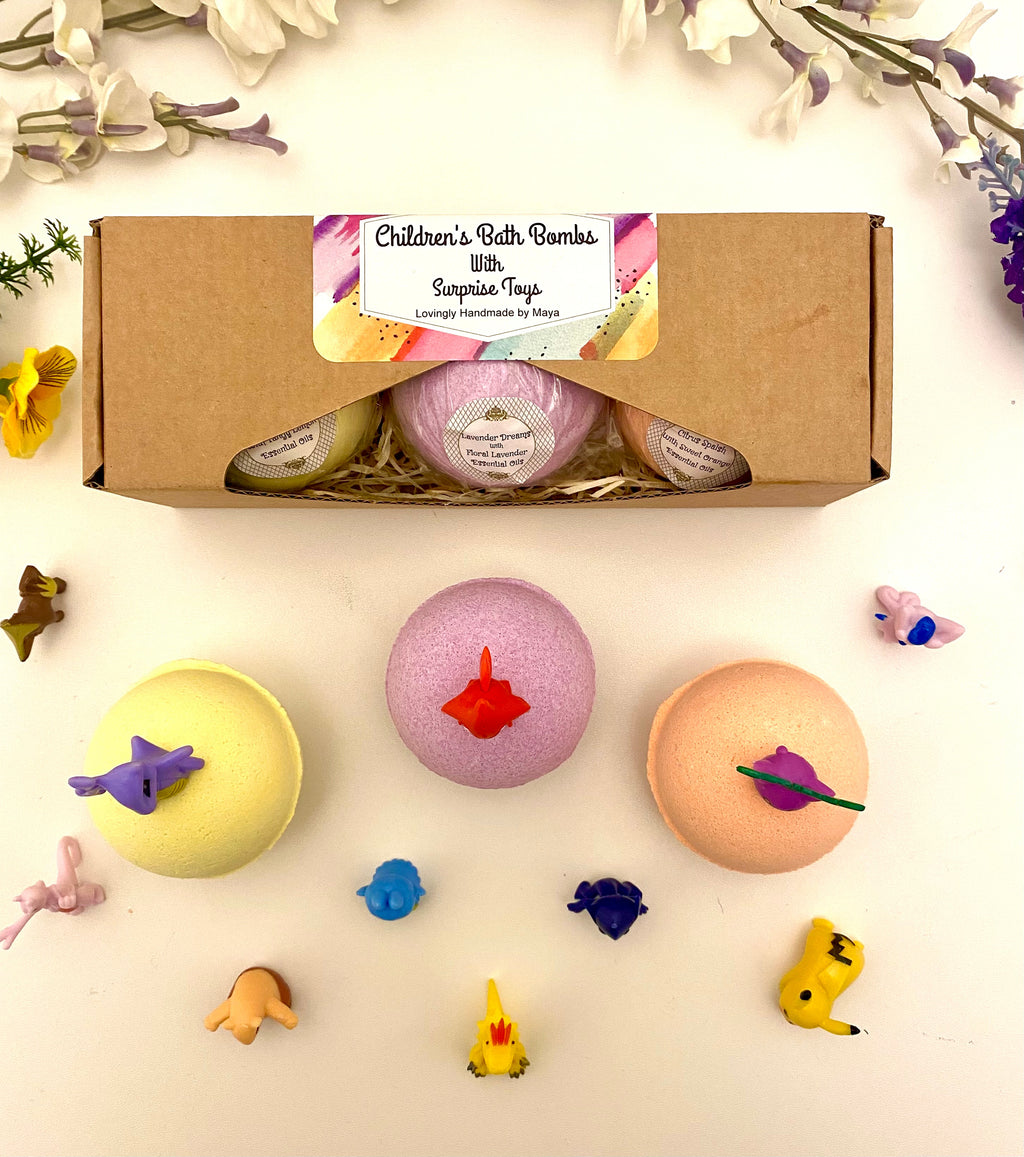 Childrens Bath Bomb Gift Set with Toys