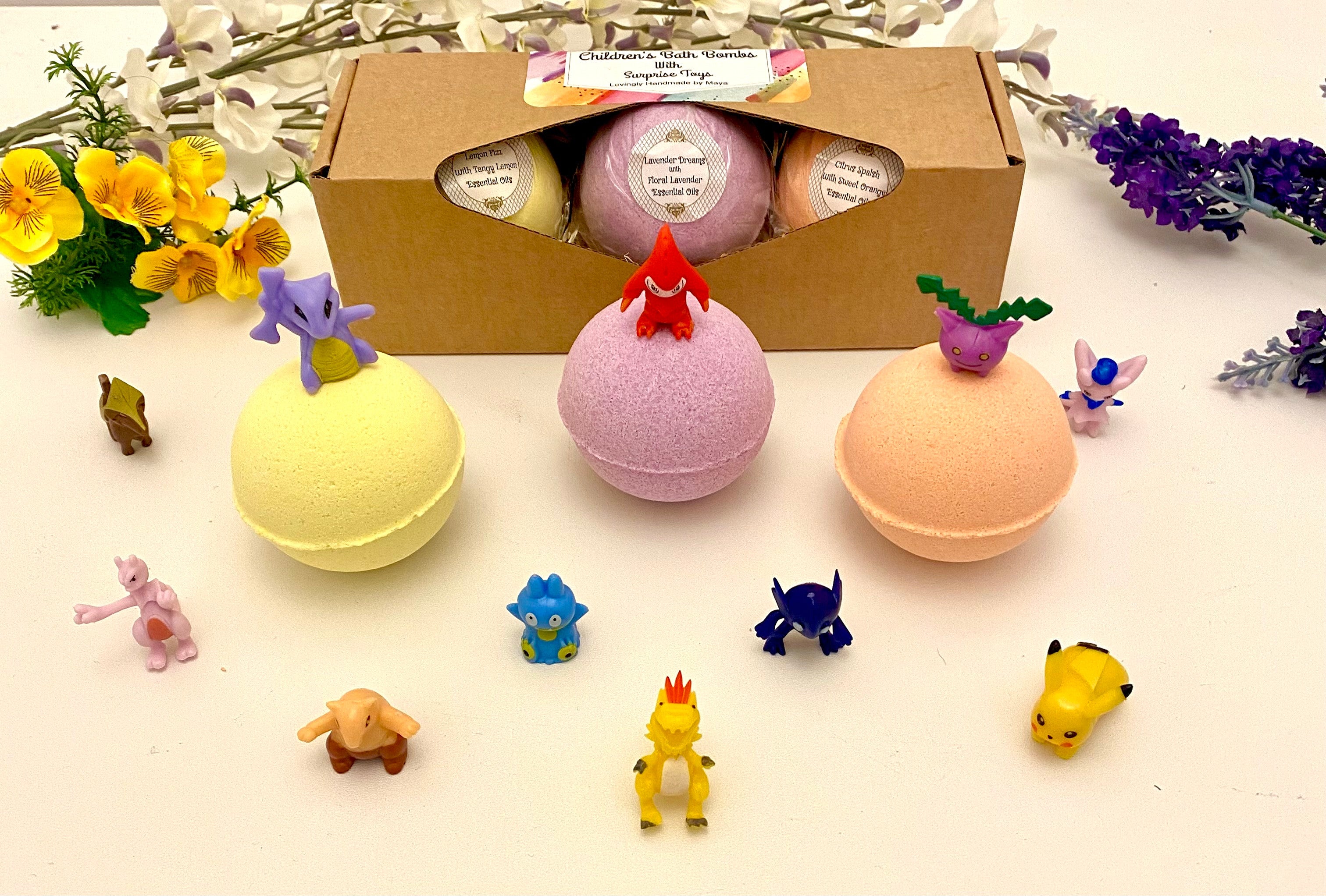 Childrens Bath Bomb Gift Set with Toys